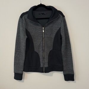 prAna Gray Black Zip Up Jacket Hoodie Full Zip Sweater XL